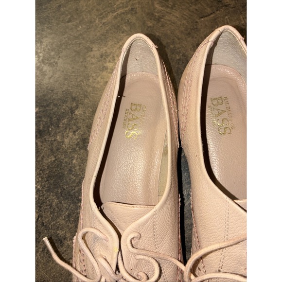 vtg G H bass co womens shoes 8N oxfords Leather And Leather Soles Tan - Picture 2 of 13